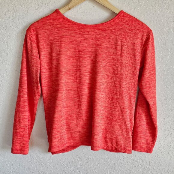 Twist-Back Red Heather Long-Sleeve Athleisure Top By Xersion L - Picture 2 of 4